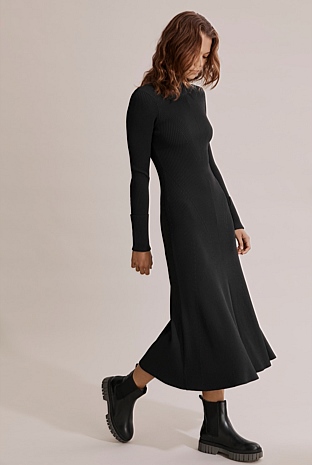 エンフォルド クラシック天竺 CUT×KNIT DRESS 38号49,500円 マシンウォッシャブル可】NTNT PEPLUM KNIT DRESS - BIRTHDAY BASH