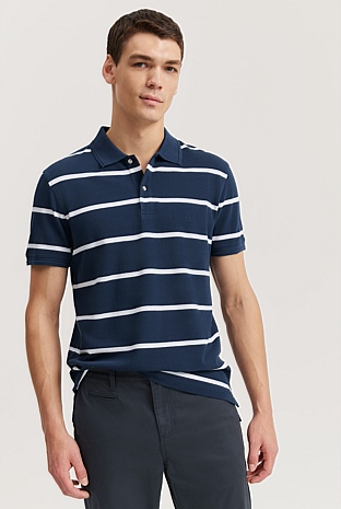 Stripe Pique Polo