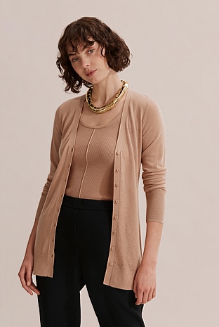 ボーダーズアットバルコニー WOOL SILK TEAM CARDIGAN ボーダーズアットバルコニー WOOL SILK TEAM CARDIGAN