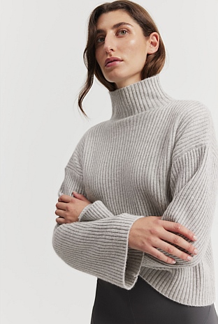 ♡epine Éé high neck bigborder knit gray♡ WarehouseSale-Tile-