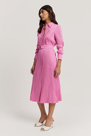 Floss Pink Tuxedo Midi Dress - Work | Country Road Floss Pink Tuxedo Midi Dress - Work | Country Road