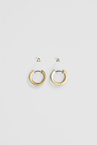 Double Hoop Stud Earring Pack of 2