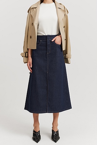 スカート Studio Doe - A-line Denim Skirt ☆Studio Doe A-line Denim Skirt デニムスカート/送料込 (STUDIO DOE