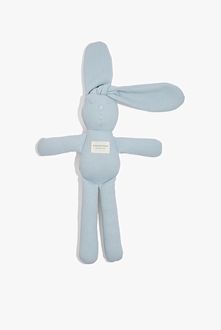 Washed Blue Organically Grown Cotton Waffle Bunny - Accessories 