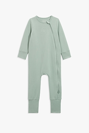 GOTS-certified Organic Logo Zip Jumpsuit