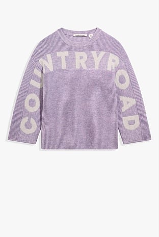 Lilac Marle Logo Intarsia Knit Knitwear Country Road