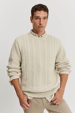 Australian Cotton Cable Crew Knit