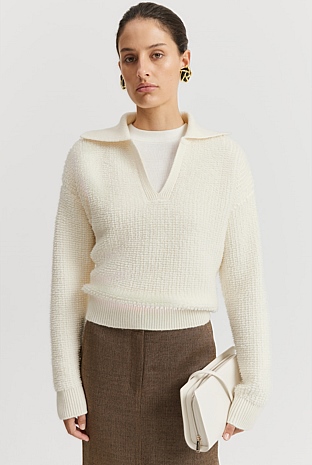 Boucle Collared Knit