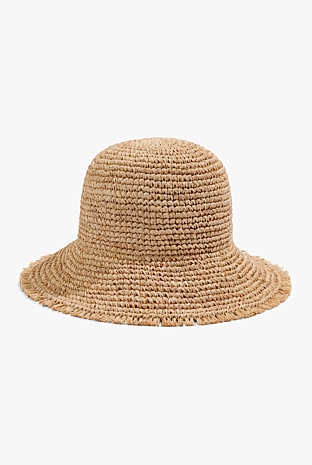 Woven Raffia Bucket Hat