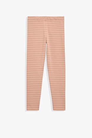 Organically Grown Cotton Blend Stripe Legging