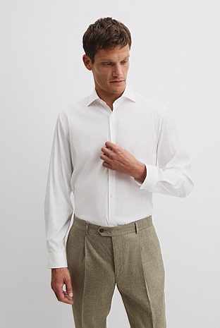 Tailored Fit Cotton Blend Stripe Shirt