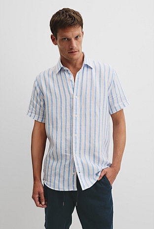 Regular Fit Organically Grown Linen Stripe Shirt