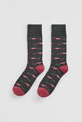 Australian Cotton Blend Race Car Sock