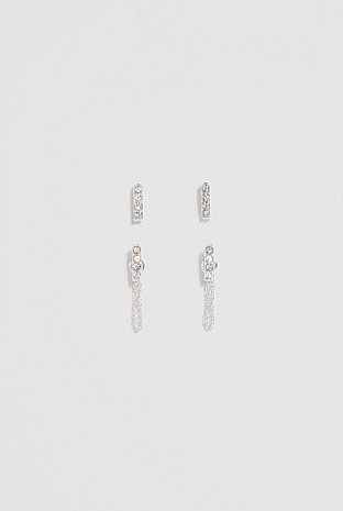 Crystal Bar Stud Earring Pack