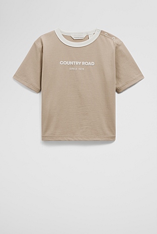 Australian Cotton Contrast Logo T-Shirt