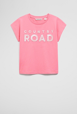 Organically Grown Cotton Sequin Logo T-Shirt