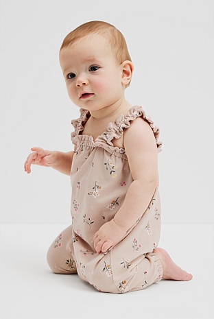 Organically Grown Cotton Ruched Ditsy Overall