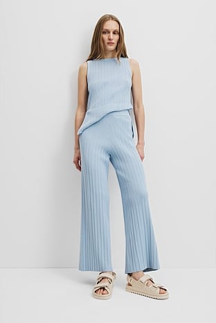 Plisse Rib Knit Pant