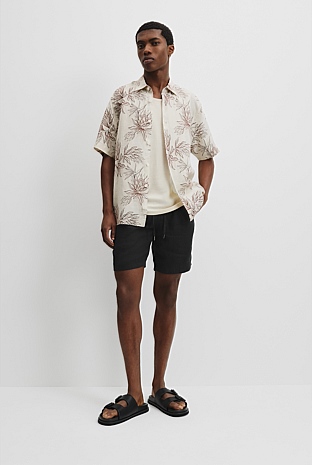 Organically Grown Linen Short Sleeve Botanical Shirt