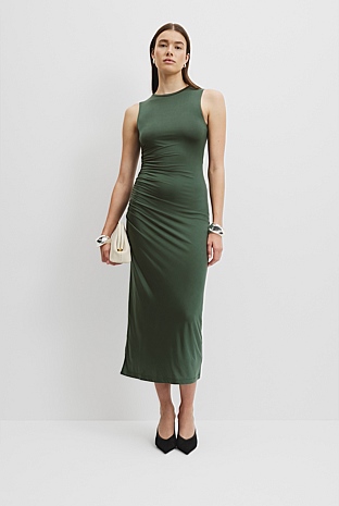 Cupro Jersey Racerback Dress