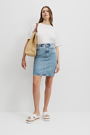 Denim Midi Skirt