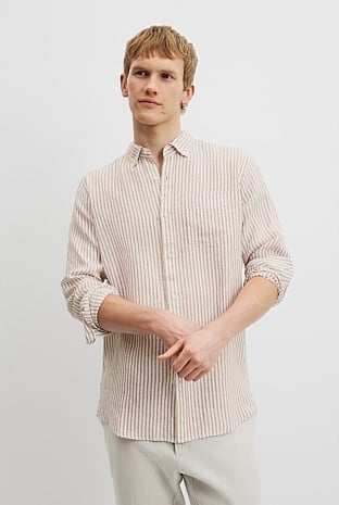 Regular Fit Organically Grown Linen Stripe Shirt