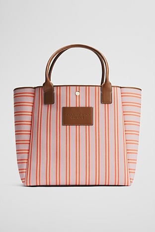 Verified Australian Cotton Stripe Canvas Tote