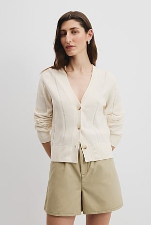 Organically Grown Cotton Linen Knit Cardigan