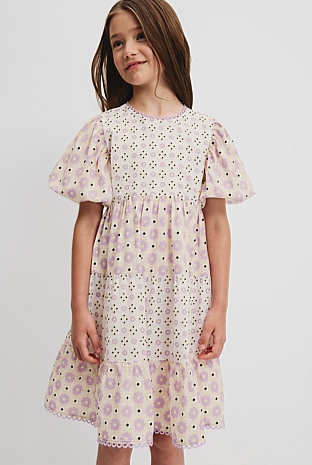 Organically Grown Cotton Geometric Splice Dress