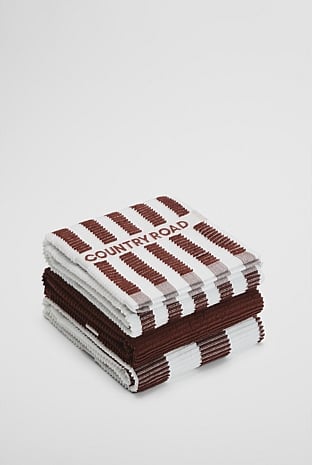 CR Stripe Verified Australian Cotton Tea Towel Pack of 3