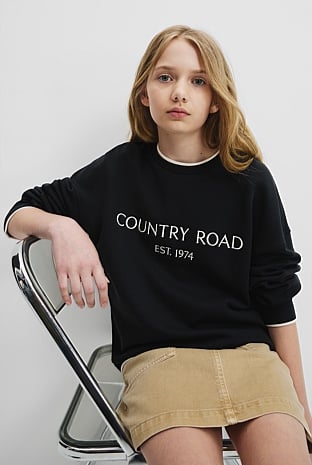 Teen Recycled Cotton Blend Longline Logo Sweat