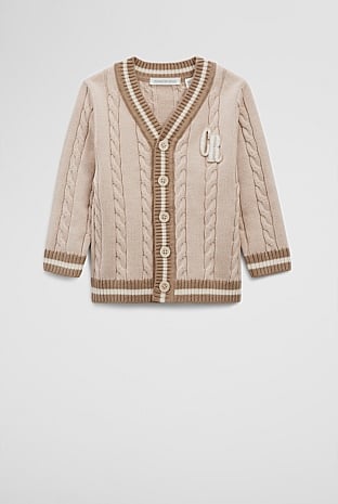 Organically Grown Cotton Varsity Cardigan