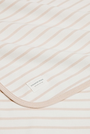 Organically Grown Cotton Stripe Rib Blanket