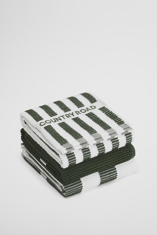 CR Stripe Australian Cotton Tea Towel Pack of 3