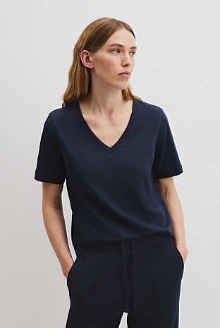 Australian Cotton Short Sleeve V-Neck T-Shirt