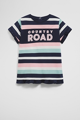 Cotton T-Shirt Logo Dress