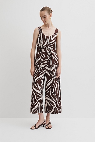 Linen Printed Jumpsuit