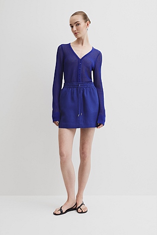 Pull On Linen Skirt