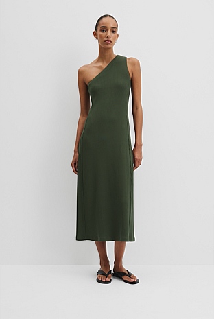 One Shoulder Rib Dress