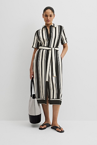 Stripe Midi Shirt Dress