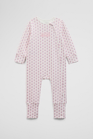 Organically Grown Cotton Blend Logo Zip Jumpsuit