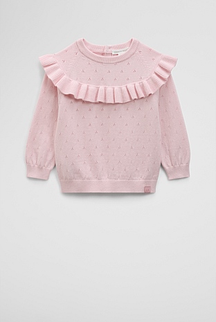 Frill Neck Knit Pullover