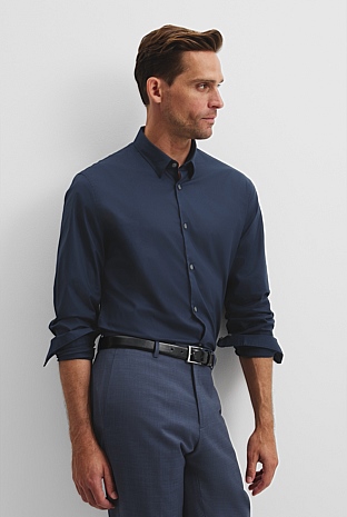 Slim Fit Stretch Cotton Shirt