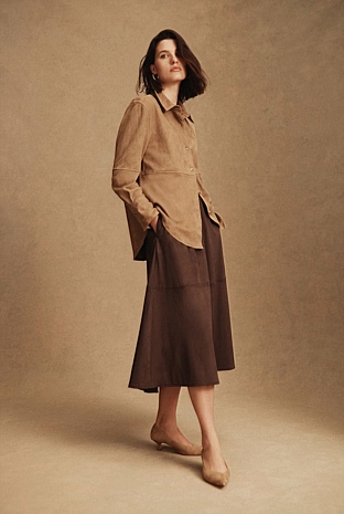 Desert Sand Suede Shirt - Shirts | Country Road