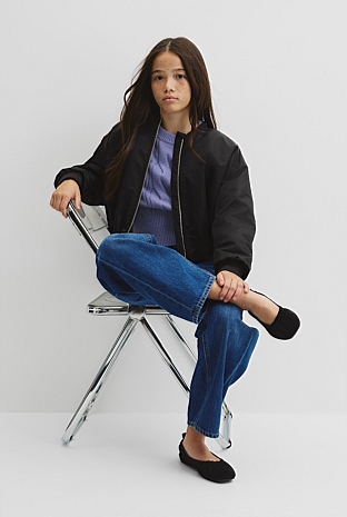 Teen Gathered Bomber Jacket