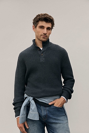 Workwear Australian Cotton Funnel Neck Knit
