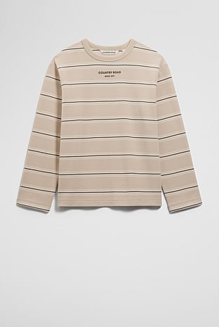 Organically Grown Cotton Stripe Long Sleeve Pique T-Shirt