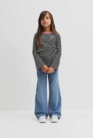 Rib Flare Sleeve Top