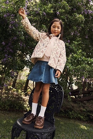 Organically Grown Cotton Print Sherpa Lined Jacket