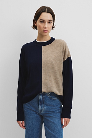 Colour Block Merino Knit